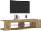 vidaXL - Tv-meubel - met - LED - 135x39x30 - cm - bewerkt - hout - artisanaal - eiken