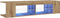 vidaXL - Tv-meubel - met - LED - 135x39x30 - cm - bewerkt - hout - artisanaal - eiken