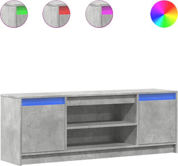 vidaXL - Tv-meubel - met - LED - 139,5x34x50 - cm - bewerkt - hout - betongrijs