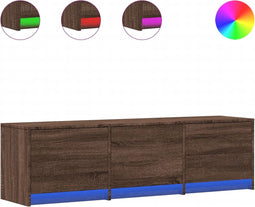 vidaXL - Tv-meubel - met - LED - 140x34x40 - cm - bewerkt - hout - bruin - eikenkleurig
