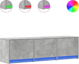 vidaXL - Tv-meubel - met - LED - 140x34x40 - cm - bewerkt - hout - betongrijs