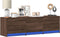 vidaXL - Tv-meubel - met - LED - 140x34x40 - cm - bewerkt - hout - bruin - eikenkleurig