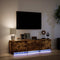 vidaXL - Tv-meubel - met - LED - 140x34x40 - cm - bewerkt - hout - gerookt - eikenkleur