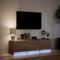 vidaXL - Tv-meubel - met - LED - 140x34x40 - cm - bewerkt - hout - bruin - eikenkleurig