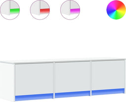 vidaXL - Tv-meubel - met - LED - 140x34x40 - cm - bewerkt - hout - wit