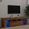 vidaXL - Tv-meubel - met - LED - 140x36,5x40 - cm - bewerkt - hout - artisanaal - eiken