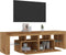 vidaXL - Tv-meubel - met - LED - 140x36,5x40 - cm - bewerkt - hout - artisanaal - eiken