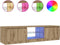 vidaXL - Tv-meubel - met - LED - 140x40x35,5 - cm - bewerkt - hout - artisanaal - eiken