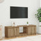 vidaXL - Tv-meubel - met - LED - 140x40x35,5 - cm - bewerkt - hout - artisanaal - eiken