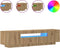 vidaXL - Tv-meubel - met - LED - 160x35x40 - cm - bewerkt - hout - artisanaal - eiken