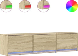 vidaXL - Tv-meubel - met - LED - 165x34x40 - cm - bewerkt - hout - sonoma - eikenkleurig