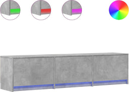 vidaXL - Tv-meubel - met - LED - 165x34x40 - cm - bewerkt - hout - betongrijs