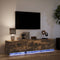 vidaXL - Tv-meubel - met - LED - 165x34x40 - cm - bewerkt - hout - gerookt - eikenkleur