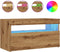 vidaXL - Tv-meubel - met - LED - 75x35x40 - cm - bewerkt - hout - artisanaal - eiken