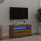 vidaXL - Tv-meubel - met - LED - 75x35x40 - cm - bewerkt - hout - artisanaal - eiken
