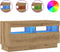 vidaXL - Tv-meubel - met - LED - 80x35x40 - cm - bewerkt - hout - artisanaal - eiken