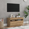 vidaXL - Tv-meubel - met - LED - 80x35x40 - cm - bewerkt - hout - artisanaal - eiken