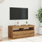vidaXL - Tv-meubel - met - LED - 90x35x40 - cm - bewerkt - hout - artisanaal - eiken