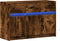 vidaXL - Tv-meubel - met - LED - 91x34x61 - cm - bewerkt - hout - gerookt - eikenkleur