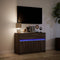 vidaXL - Tv-meubel - met - LED - 91x34x61 - cm - bewerkt - hout - bruin - eikenkleurig
