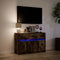 vidaXL - Tv-meubel - met - LED - 91x34x61 - cm - bewerkt - hout - gerookt - eikenkleur