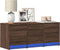 vidaXL - Tv-meubel - met - LED - 97x34x40 - cm - bewerkt - hout - bruin - eikenkleurig