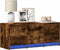 vidaXL - Tv-meubel - met - LED - 97x34x40 - cm - bewerkt - hout - gerookt - eikenkleur