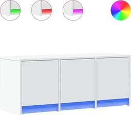 vidaXL - Tv-meubel - met - LED - 97x34x40 - cm - bewerkt - hout - wit