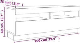 vidaXL - Tv-meubel - met - LED-verlichting - 100x35x40 - cm - bruin - eikenkleur