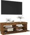 vidaXL - Tv-meubel - met - LED-verlichting - 100x35x40 - cm - gerookt - eikenkleurig