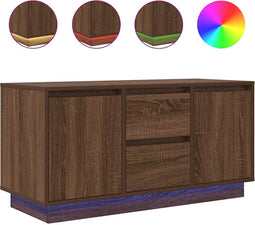 vidaXL - Tv-meubel - met - LED-verlichting - 100x41x50 - cm - bruin - eikenkleur