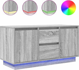 vidaXL - Tv-meubel - met - LED-verlichting - 100x41x50 - cm - grijs - sonoma - eiken