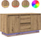 vidaXL - Tv-meubel - met - LED-verlichting - 100x41x50 - cm - artisanaal - eiken