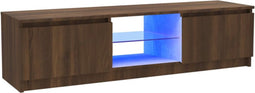 vidaXL - Tv-meubel - met - LED-verlichting - 120x30x35,5 - cm - bruin - eikenkleur