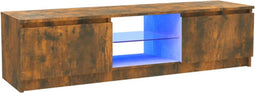 vidaXL - Tv-meubel - met - LED-verlichting - 120x30x35,5 - cm - gerookt - eikenkleur