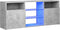 vidaXL - Tv-meubel - met - LED-verlichting - 120x30x50 - cm - betongrijs