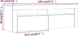vidaXL - Tv-meubel - met - LED-verlichting - 120x35x40 - cm - sonoma - eikenkleurig