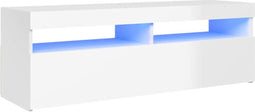 vidaXL - Tv-meubel - met - LED-verlichting - 120x35x40 - cm - hoogglans - wit