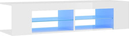 vidaXL - Tv-meubel - met - LED-verlichting - 135x39x30 - cm - hoogglans - wit