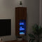 vidaXL - Tv-meubel - met - LED-verlichting - 30,5x30x102 - cm - bruin - eikenkleur