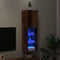 vidaXL - Tv-meubel - met - LED-verlichting - 30,5x30x102 - cm - oud - houtkleurig