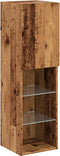 vidaXL - Tv-meubel - met - LED-verlichting - 30,5x30x102 - cm - oud - houtkleurig