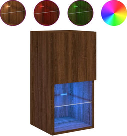 vidaXL - Tv-meubel - met - LED-verlichting - 30,5x30x60 - cm - bruin - eikenkleur