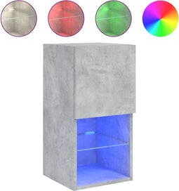 vidaXL - Tv-meubel - met - LED-verlichting - 30,5x30x60 - cm - betongrijs