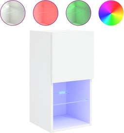 vidaXL - Tv-meubel - met - LED-verlichting - 30,5x30x60 - cm - wit