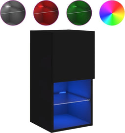 vidaXL - Tv-meubel - met - LED-verlichting - 30,5x30x60 - cm - zwart