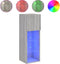 vidaXL - Tv-meubel - met - LED-verlichting - 30,5x30x90 - cm - grijs - sonoma - eiken