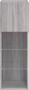 vidaXL - Tv-meubel - met - LED-verlichting - 30,5x30x90 - cm - grijs - sonoma - eiken