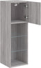 vidaXL - Tv-meubel - met - LED-verlichting - 30,5x30x90 - cm - grijs - sonoma - eiken