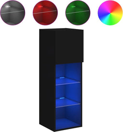 vidaXL - Tv-meubel - met - LED-verlichting - 30,5x30x90 - cm - zwart